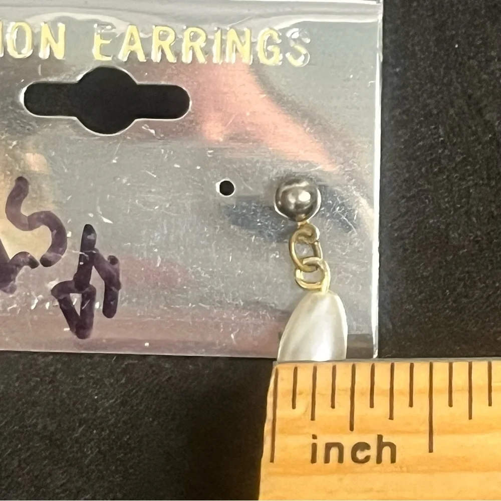 faux pearl dangle‎ earrings white nautical summer dainty y2k